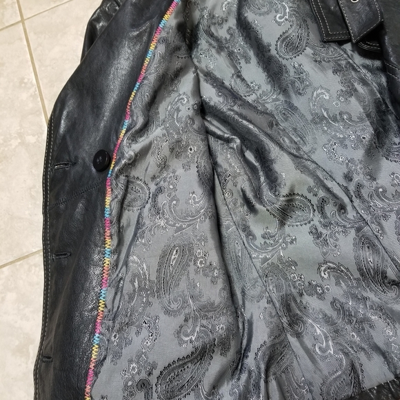 Black Danier Fitted Leather Jacket, Size XS - Picture 10 of 12